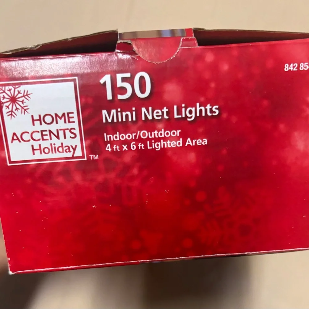 150 Count Multi-Color 4 x 6' Mini Net Christmas Lights‎ Green Wire NEW